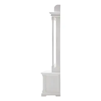 Classic White Hall Tree Coat Rack with Drawers