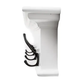 28" Classic White Wood Four Hook Hanging Coat Rack