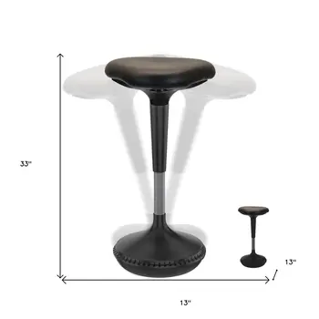 Black Tall Triangle Seat Swivel Active Balance Chair