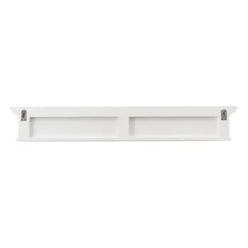 Classic White Wood Wide Eight Hook Coat Rack