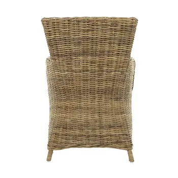 Set of Two Cream and Tan Dining Arm Chairs