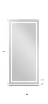 Petite LED Strip Rounded Rectangle Wall Mirror