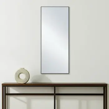 71" Black Metal Freestanding and Wall Mount Accent Mirror