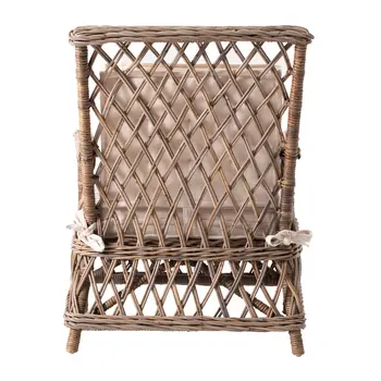 Set of Two Cream and Natural Cross Back Dining Arm Chairs