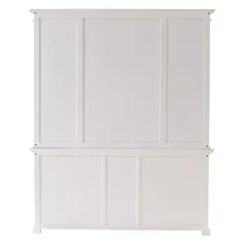 71" White Dining Hutch With Twelve Shelves And Three Drawers