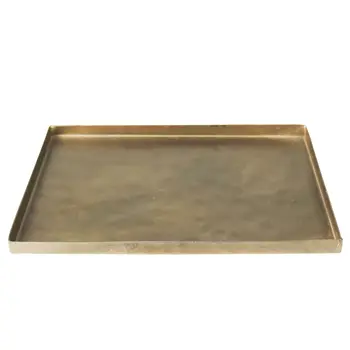 8" Gold Metal Handmade Serving Tray