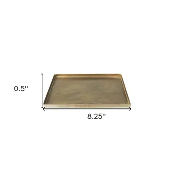 8" Gold Metal Handmade Serving Tray