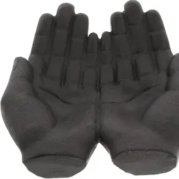 7" Black Modern Open Hands Tabletop Sculpture