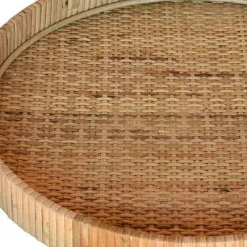 14" Natural Round Bamboo Handmade Serving Tray