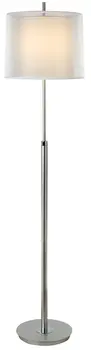 62" Floor Lamp With White Fabric Empire Shade