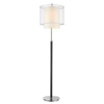 62" Floor Lamp With White Fabric Drum Shade