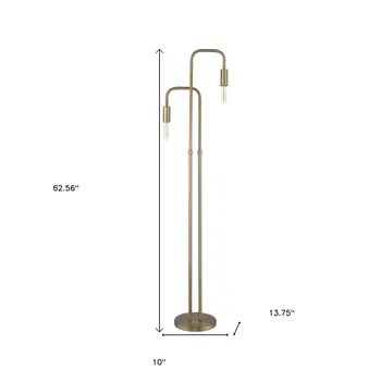 63" Two Light Torchiere Floor Lamp