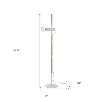 55" Brown And White Reading Floor Lamp