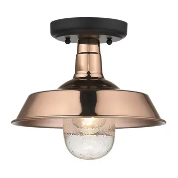 Shiny Copper Shallow Plate Adjustable Pendant Light