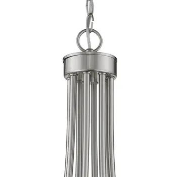Silver Candle Style Eight Light Metal Dimmable Chandelier