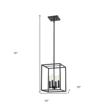 Cobar 4-Light Matte Black Pendant