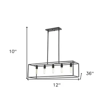 Cobar 5-Light Matte Black Island Pendant