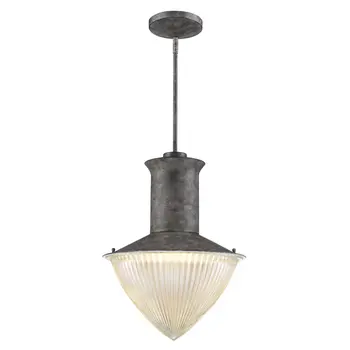 Skylar 1-Light Ash Pendant With Halophane Glass Shade