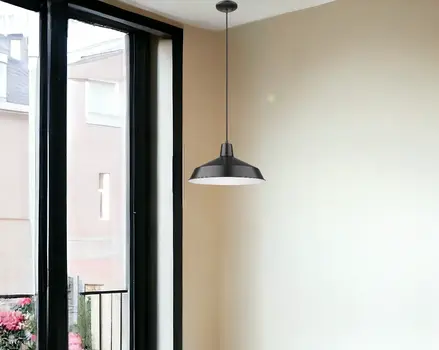 Industrial Matte Black Hanging Light