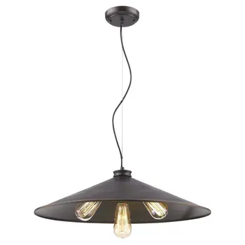 Alcove 4-Light Oil-Rubbed Bronze Pendant With Raw Brass Interior Shade