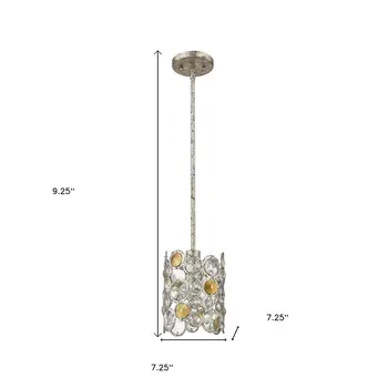 Vitozzi 1-Light Antique Silver Leaf Pendant