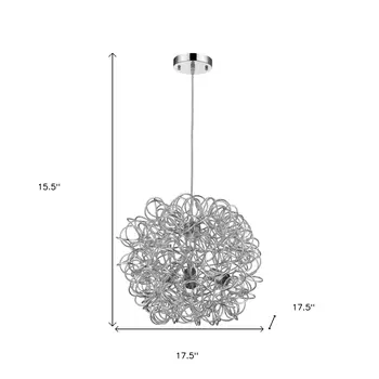 Mingle 3-Light Polished Chrome Pendant With Faceted Chrome Aluminum Wire Shade