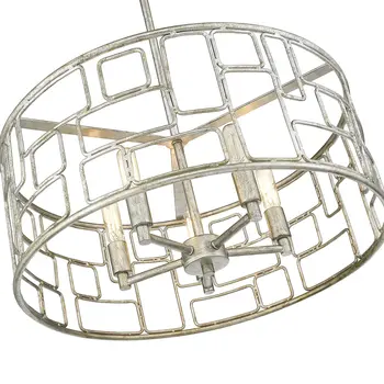 Amoret 5-Light Antique Silver Convertible Pendant