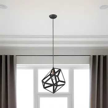 Hedron 1-Light Matte Black Pendant