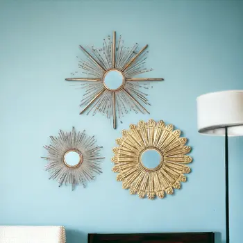 20" Gold Sunburst Framed Accent Mirror