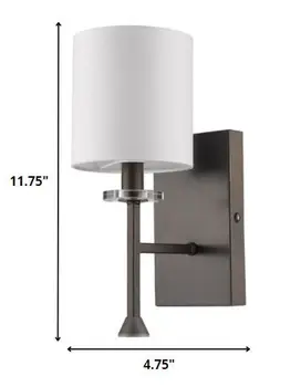 Minimalist Bronze Wall Sconce with Fabric Shade