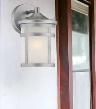 Brushed Silver Hanging Lantern Shape Wall Light