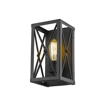 Matte Black Metal Geometric Wall Light