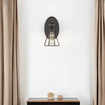 One Light Bronze Cage Wall Light