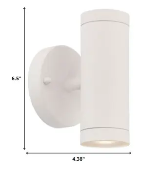 White LED Two Light Can Shape Wall Sconce