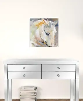 20" x 20" Abstract Watercolor Horse Canvas Wall Art