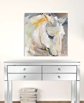 30" x 30" Abstract Watercolor Horse Canvas Wall Art