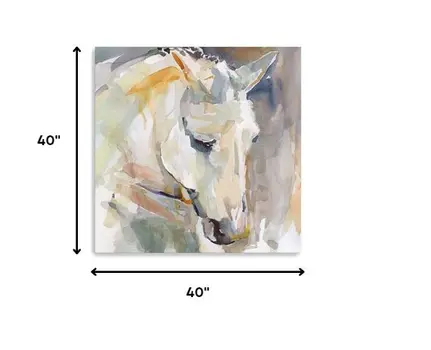 40" x 40" Abstract Watercolor Horse Canvas Wall Art