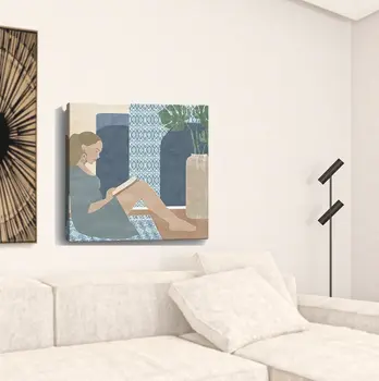 Bohemian Book Lady Unframed Print Wall Art