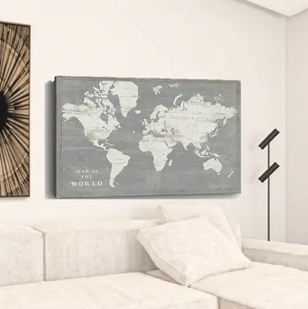 Minimalist World Map Unframed Print Wall Art