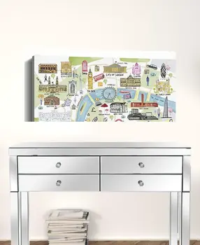Fun Illustrated London Map Unframed Print Wall Art