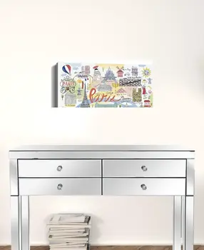 Fun Illustrated Paris Map Unframed Print Wall Art