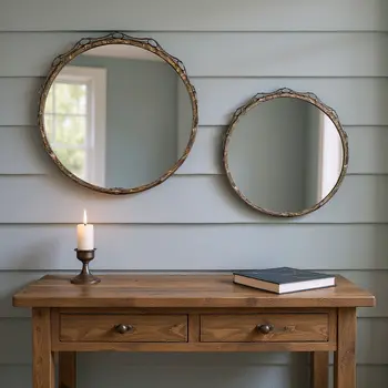 20" Gold Round Framed