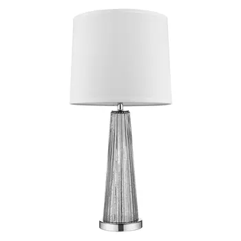 29" Silver Glass Buffet Lamp With Off White Empire Shade