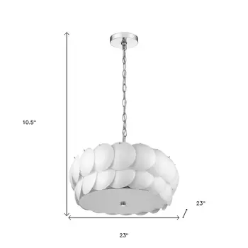 Selene 6-Light Polished Chrome Pendant With Overlapping Frosted White Glass Discs Shade