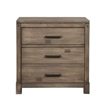 26" Gray Solid and Manufactured Wood Two Drawer Nightstand