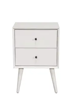 26" Solid Wood and Wood Two Drawer Nightstand
