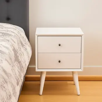 26" Solid Wood and Wood Two Drawer Nightstand