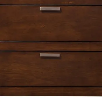 24" Brown Wood Two Drawer Nightstand