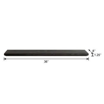 36" Brown Wood Wall Mounted Bracket Shelf