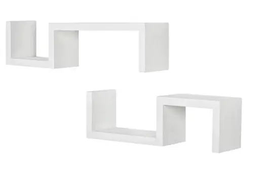 24" Two Shelves Solid Wood Wall Mounted Shelving Unit